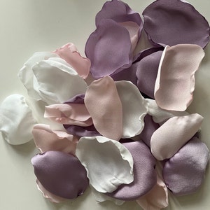 Handmade Pink & Lilac Satin Wedding Petals: Sustainable Table Confetti
