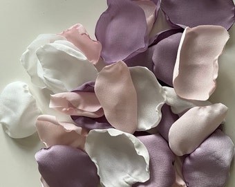 Pink & Lilac Satin Petals Aisle Table Decor Handmade Wedding Petals Luxury Confetti, Table Decor Scatter Sustainable, Reusable, Flower Girl