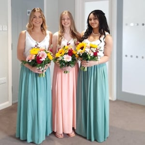 Sage Bridesmaid Chiffon Skirt, Mid Green Full Length Wedding Skirt Bridesmaid A-Line Skirt Bridal Separates Sizes 8-22, 30+ colours
