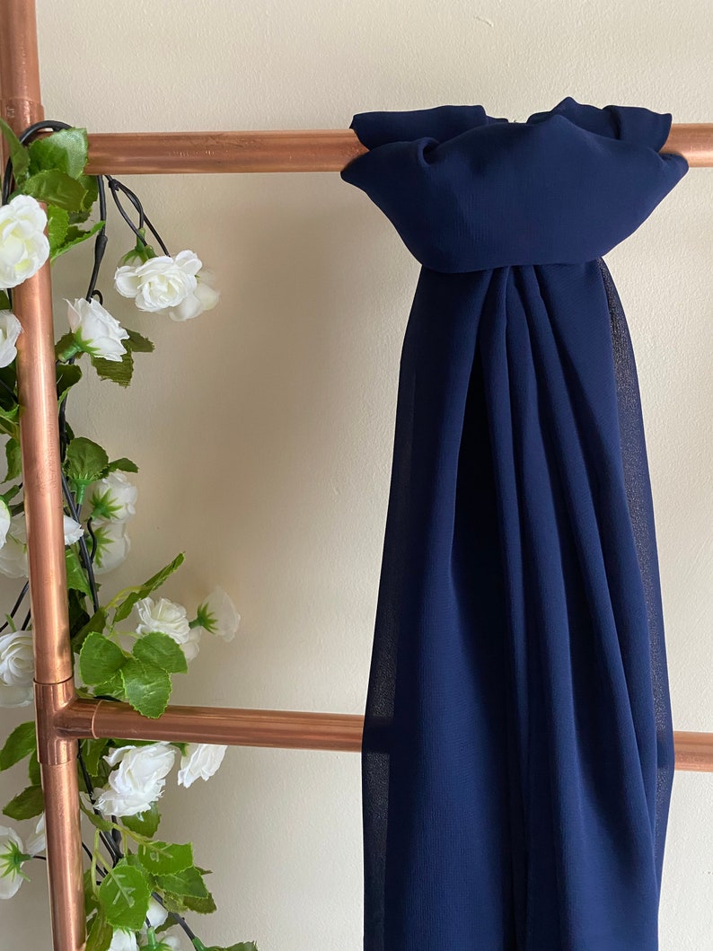 navy blue chiffon wrap