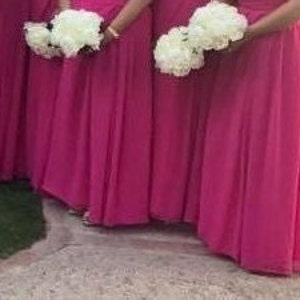Bright Pink Maxi skirt Floor Length Chiffon Skirt, Full Length Wedding Skirt, Bridesmaid Separates A-Line Style Skirt Wedding Guest