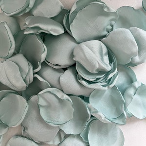 Light Aqua Satin Petals, Reusable & Sustainable Wedding Confetti, Flower Girl Aisle Scatter, Bridal Shower, Table Decor, Handmade DIY Crafts
