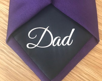 Personalised Secret Message Purple Tie Gift for Weddng, Fathers Day, Hidden Message, Custom Tie for Boyfriend, Groomsmen, Dad, Teacher