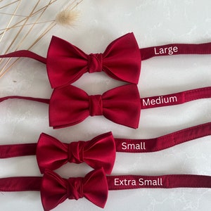 Boys Red Bow Tie with Optional Braces Suspenders, Ideal for Page Boy Wedding Child Clothing, Pre-tied Adjustable Strap Silk Bow Tie