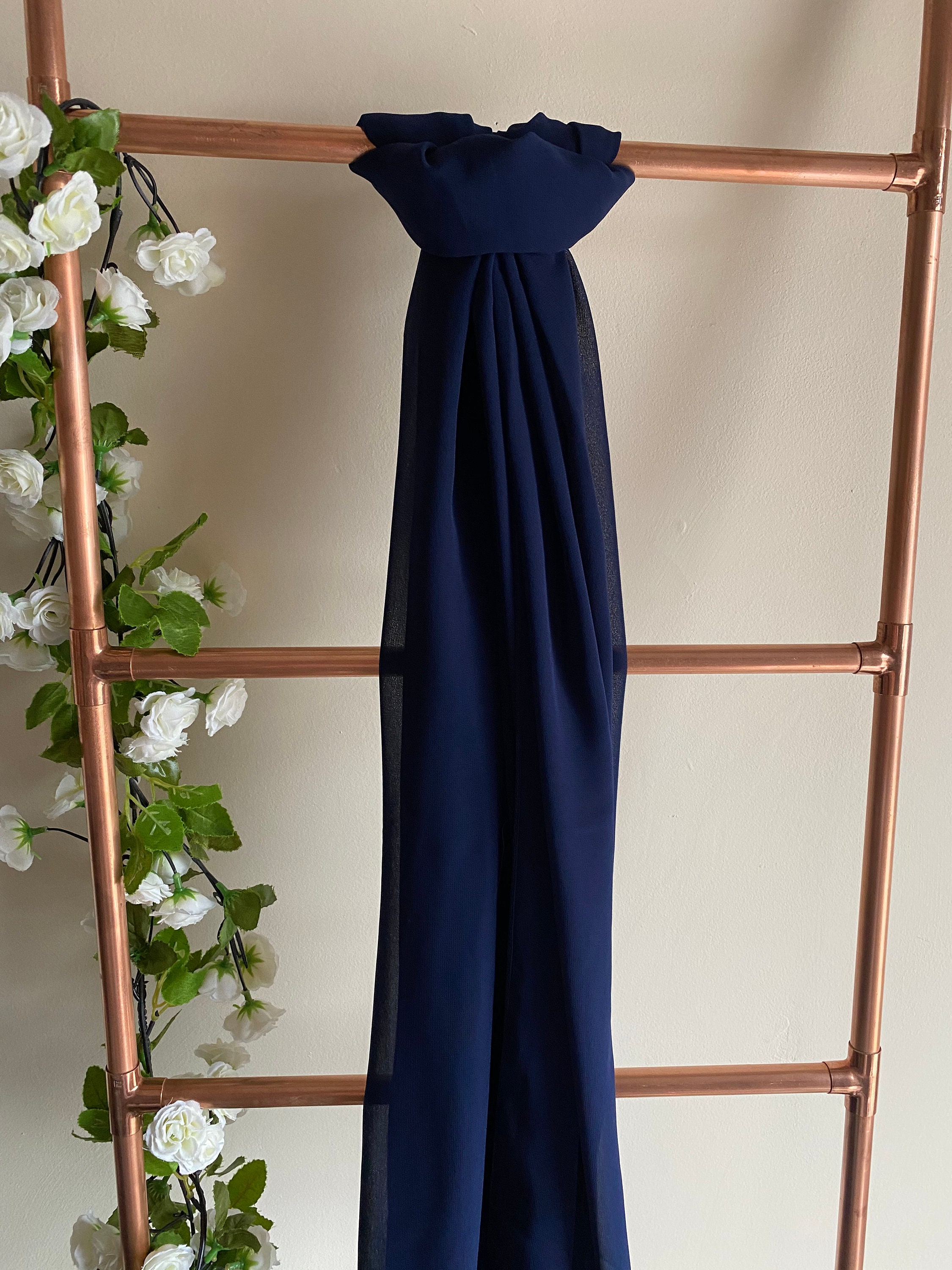 blue chiffon wrap