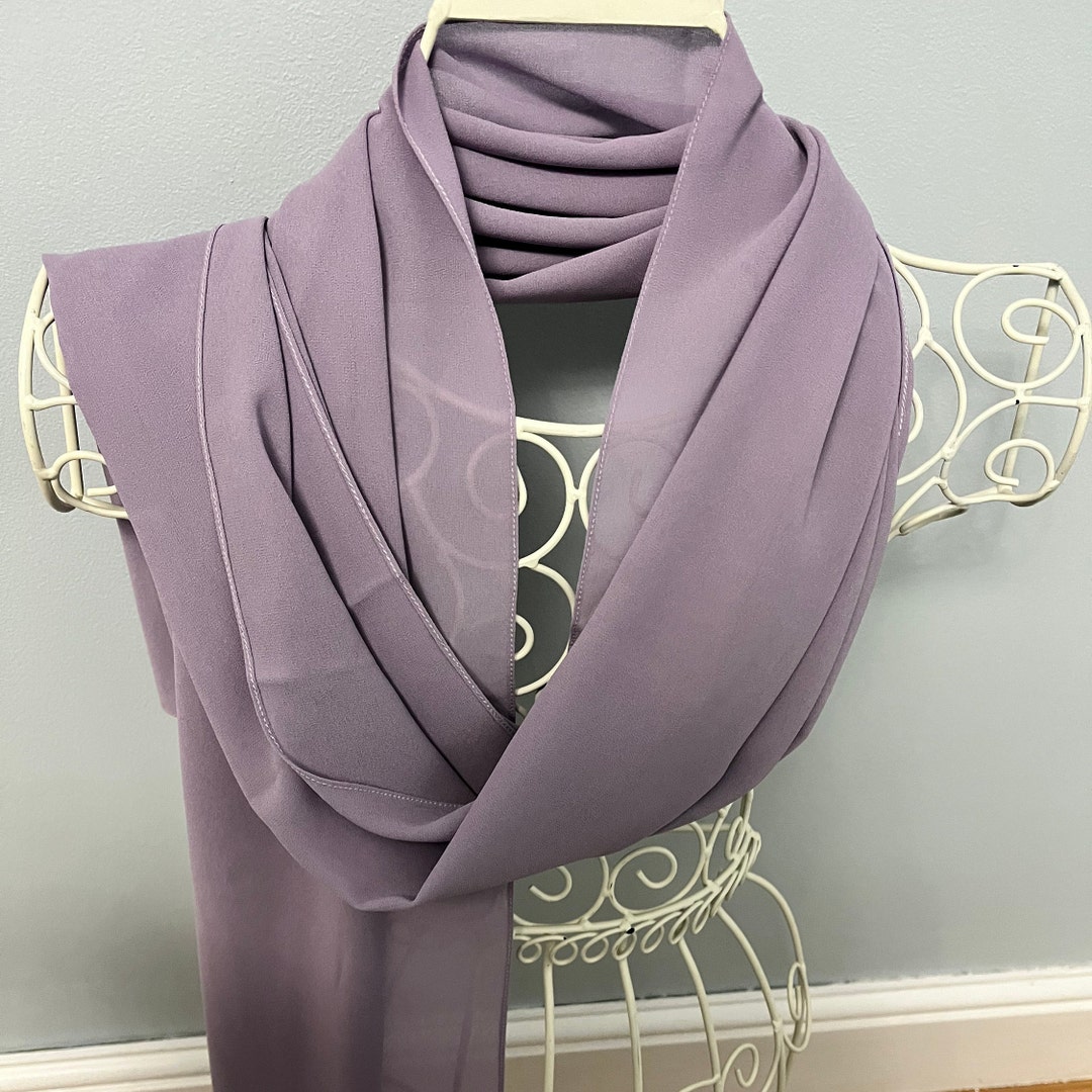 Chiffon Shawl, Soft Lavender Cover Up, Wrap, Pashmina, Wedding