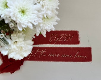 Ruban pour bouquet de mariée pour fleurs Ruban de mariage Voyelles personnalisées Ruban en mousseline de soie souvenir de mariage