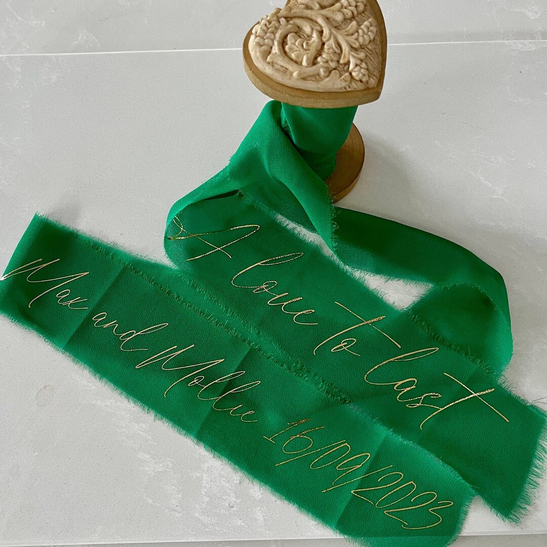 Green Bridal Bouquet Ribbon for Flowers,