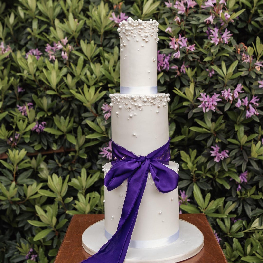 Personalised Silk Cake Ribbon: 30+ Colours, Wedding Cake Decor - Etsy