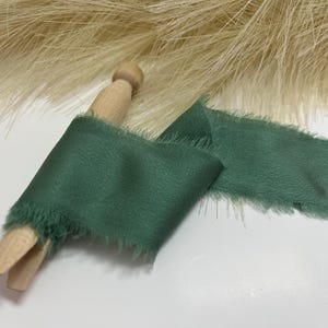 Sage Green Silk Ribbon: Frayed Edge Wedding Decor