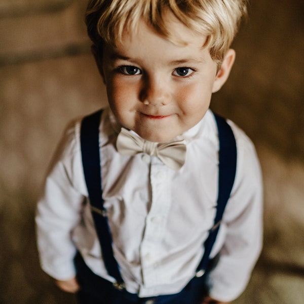 Navy, Cream, Sage Green, Pink or Black Personalised Braces and Choice of Bow Tie, Page Boy, Photoshoot for Toddler Infant Child Teenager