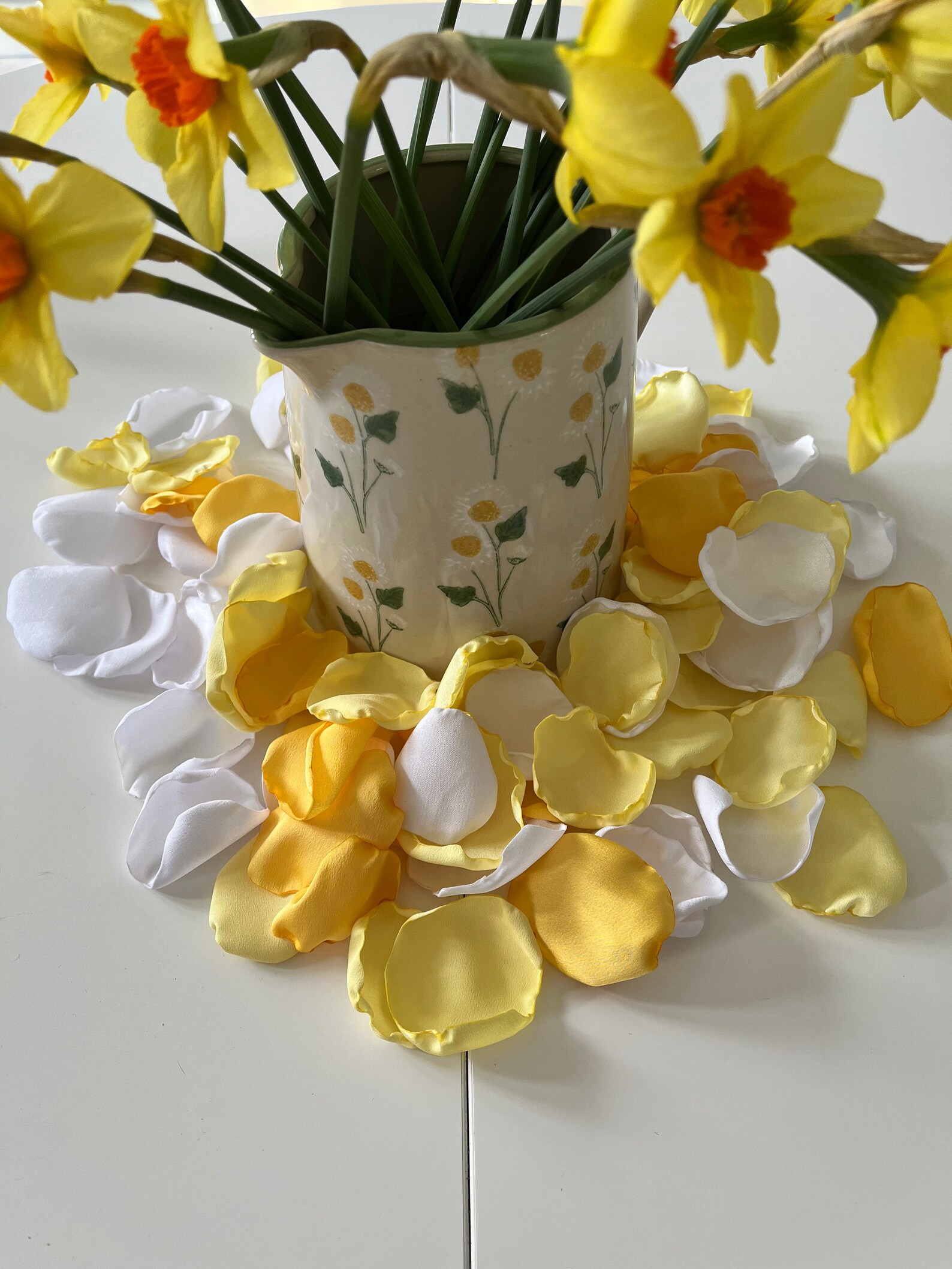 Yellow Satin Petals Table Decor Flower Girl Aisle Scatter Etsy