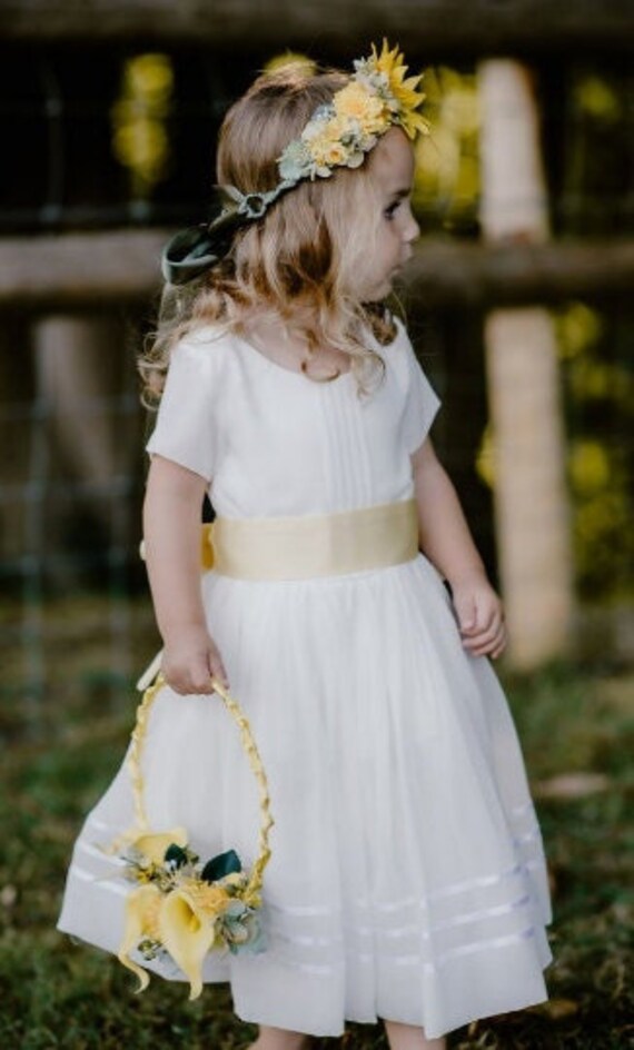 Shortsleeve flower top girl dresses