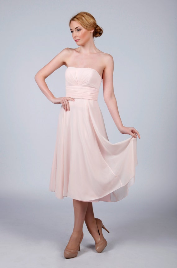 Coral Strapless Long BridesmaidProm Dress by Matchimony