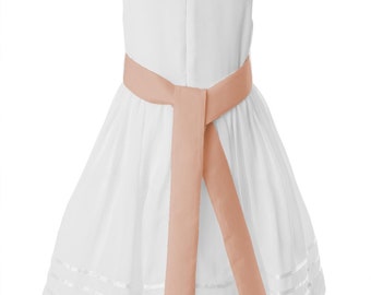Cinturón de satén dorado rosa para vestido de niña de las flores: Cinturón de boda infantil personalizado