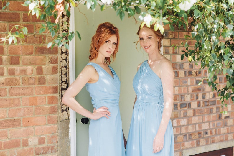 Powder Blue Halterneck Long BridesmaidProm Party Evening Maxi Dress by Matchimony