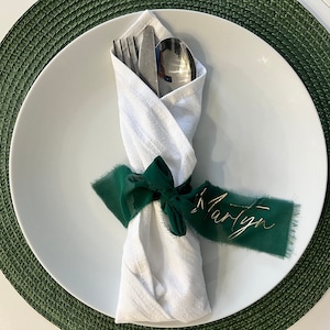 Servetlinten gepersonaliseerde, optionele witte katoenen servetten, perfect voor bruiloften, etentjes, kerstmis, tafeldecoratie op oudejaarsavond