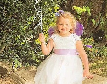 UK Flower Girl Dress Kid Formal Wedding Party Bridesmaid Princess Tulle Dress 