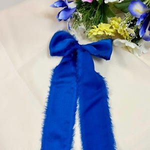 Nastro di seta blu reale strappato a mano, ideale per decorazioni di torte, bouquet da sposa, inviti, foto piatte, decorazioni per matrimoni, confezioni regalo