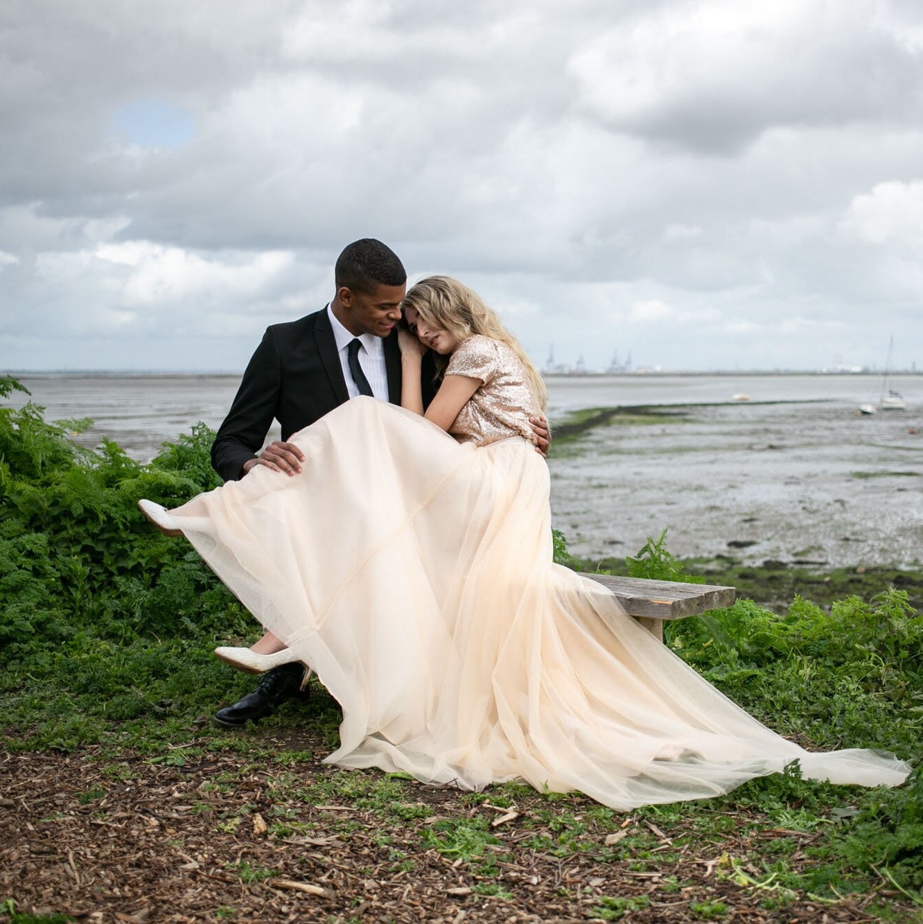 Champagne Tulle Bridal Skirt: Long Boho Wedding Separates