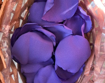 Violet Wedding Petals Luxury Confetti Table Scatter Sustainable, Reusable, Table Decor, Flower Girl Satin Petals,Aisle Runners, Handmade