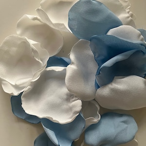 Blue Satin Petals Table Decor FlowerGirl Aisle Scatter Wedding Party Decorations Sustainable Reusable Confetti Keepsake, Available in Basket