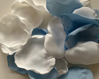 Blue Satin Petals Table Decor FlowerGirl Aisle Scatter Wedding Party Decorations Sustainable Reusable Confetti Keepsake, Available in Basket