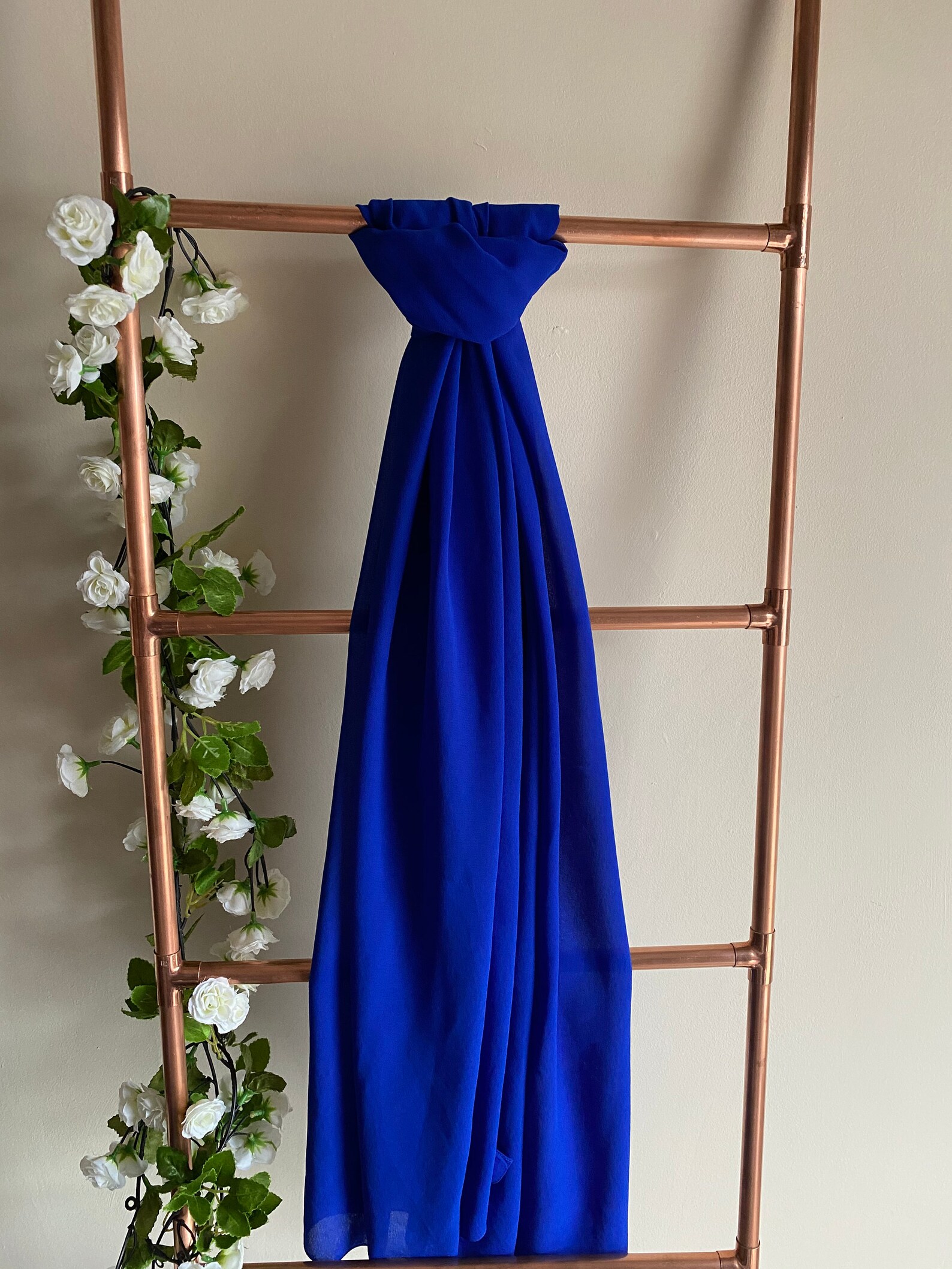 royal blue chiffon wrap
