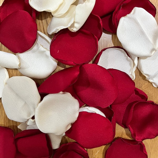 Red Satin Petals Table Decor FlowerGirl Aisle Scatter Wedding Party Decorations Sustainable Reusable Confetti Keepsake, Available in Basket