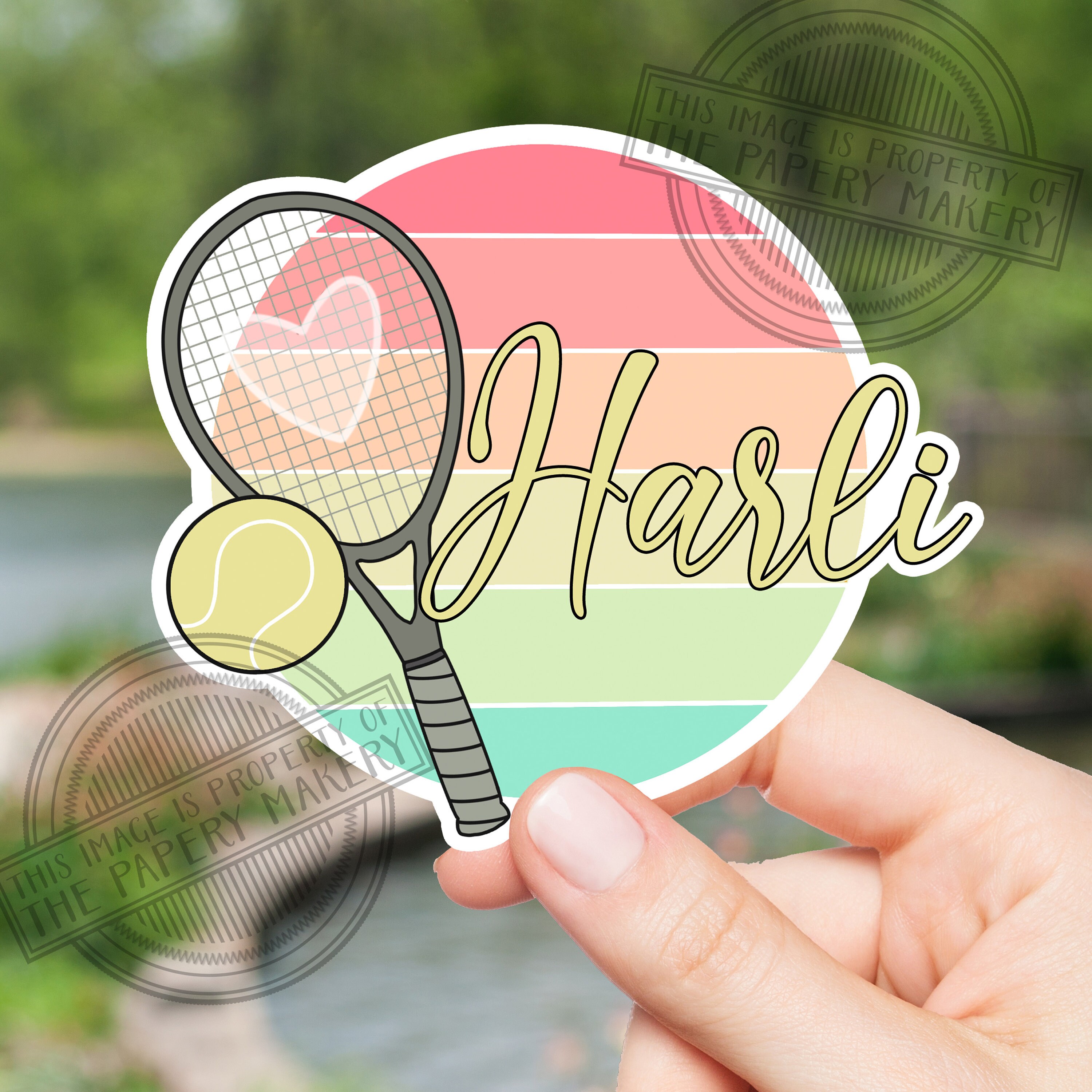 Personalized Tennis Sticker Racket Water Bottle Laptop Etsy