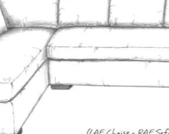 Custom modern sectional with chaise