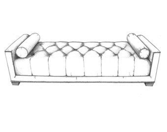 Custom designer tufted chaise/daybed.