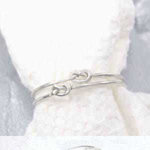 Tiny Knot Rings Set Of 2 Mother Daughter Rings Sister Rings Dainty Ring Promise Ring Silver Ring Cute Ring Minimalist Ring Best Friend Rings