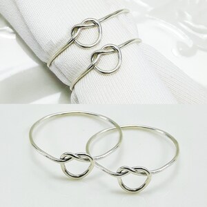 Set of 2 Heart Knot Ring Mother Daughter Rings Sister Rings Dainty Ring Promise Ring Silver Ring Cute Ring Minimalist Ring Best Friend Rings