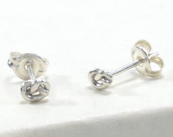 Knot Studs Knot Stud Earrings Dainty studs Silver Studs Tiny Stud Earrings Small Cute Earrings Minimalist Jewelry Gift For Her Mom Under 30