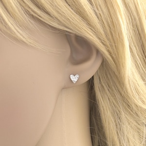 Tiny Heart Stud Earrings, Dainty Silver Earrings, Cute Studs, Small Earrings, Minimalist Earrings, Jewelry Gift For Her Under 30, Moms Gift