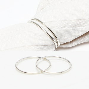Dünner Dünner Silber Ring 2er Set Stapelringe Zarter Ring Knuckle Ring zierlicher Ring Winzig Minimalist Ringe für Frauen Midi Ring Schlichter Ring