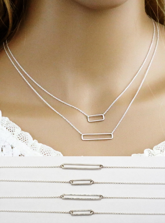 Rectangle necklace pendant horizontal sale