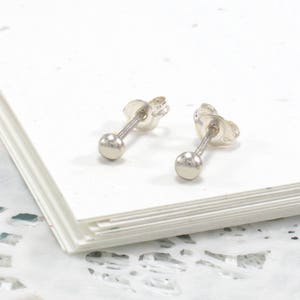 Tiny Ball Stud Earrings, Dainty Studs, Silver Earrings,  Minimalist earrings, Small Cute Casual Everyday Wear Jewelry Gift For her Under 30