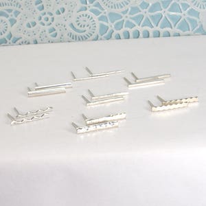 Bar Stud Earrings, Dainty Bar Studs, Tiny Bar Earrings, Silver Bar Earrings, Vertical Bar Studs, Bar Post Studs, Simple Cute Gift For Her