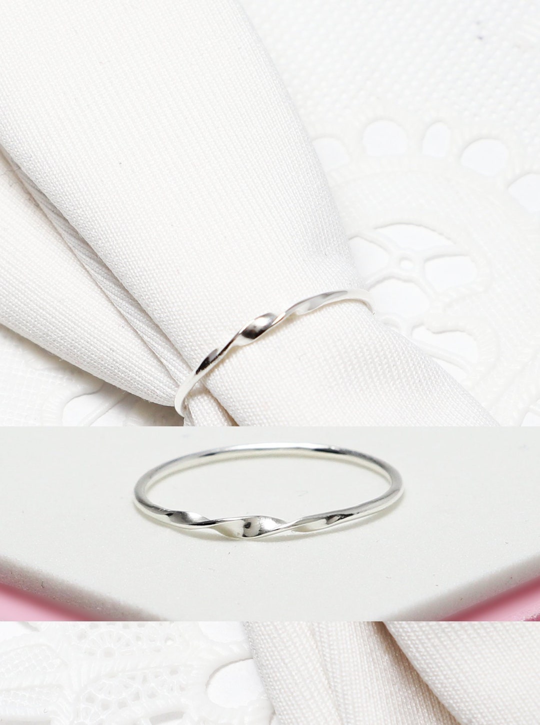 Mobius Ring, Super Thin Silver Rings for Women, Thumb Ring
