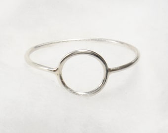 Anillo de círculo abierto, anillo delicado Anillo de plata Anillo delgado Anillo lindo Anillo pequeño Anillo minimalista Joyería Regalo Mamá Hermana Bff Graduación Damas de honor