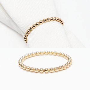Gold Beaded Ring, Gold Rings For Women, Thumb Ring, Dainty Ring, Delicate Ring, 14K Gold Filled Stacking Ring, Minimalist Jewelry Gift Mom