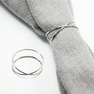 Thin Silver X Ring, Criss Cross Ring, Double Rings, Promise Ring, Infinity Rings For Women Dainty Minimalist Ring Delicate Gift Mom Daughter