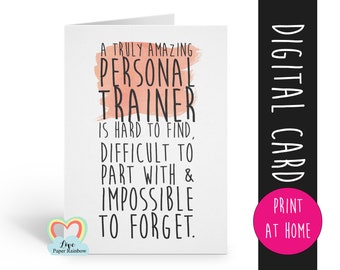 Dankeskarte Trainer Etsy