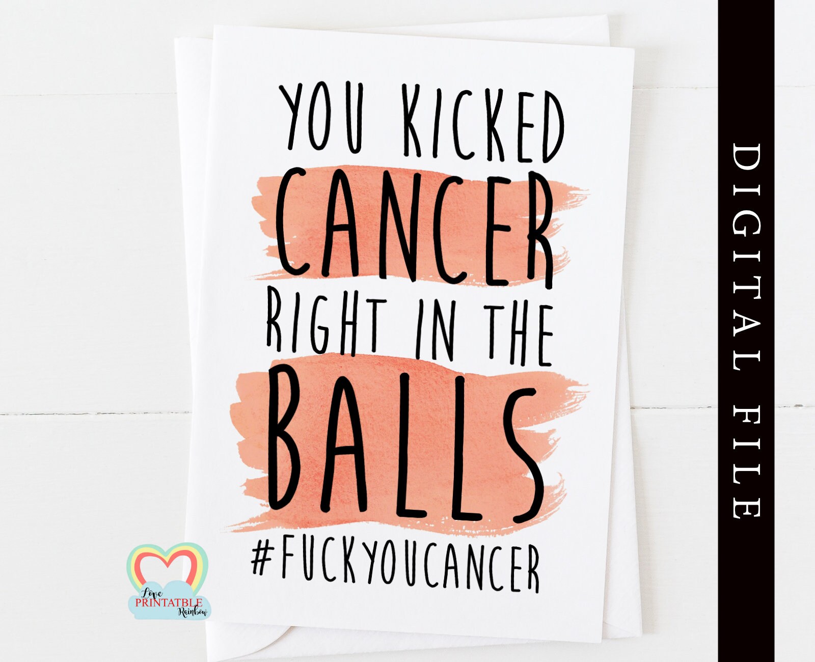 Printable cancer card you beat cancer card chemotherapy Etsy