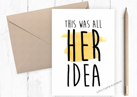 Funny Will You Be My Groomsman Card, funny will you be my best man card, this was all her idea, funny best man ask, best man proposal