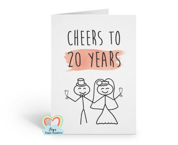 20th wedding anniversary card, 20th anniversary, 20 years together, 20th wedding anniversary gift, personalised anniversary card