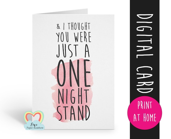 PRINTABLE anniversary card printable valentines day card digital download one night stand card boyfriend card love girlfriend romantic