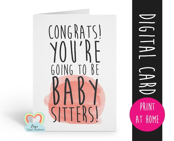 PRINTABLE funny pregnancy announcement you're going to be grandparents instant download i'm pregnant we're expecting baby sitters